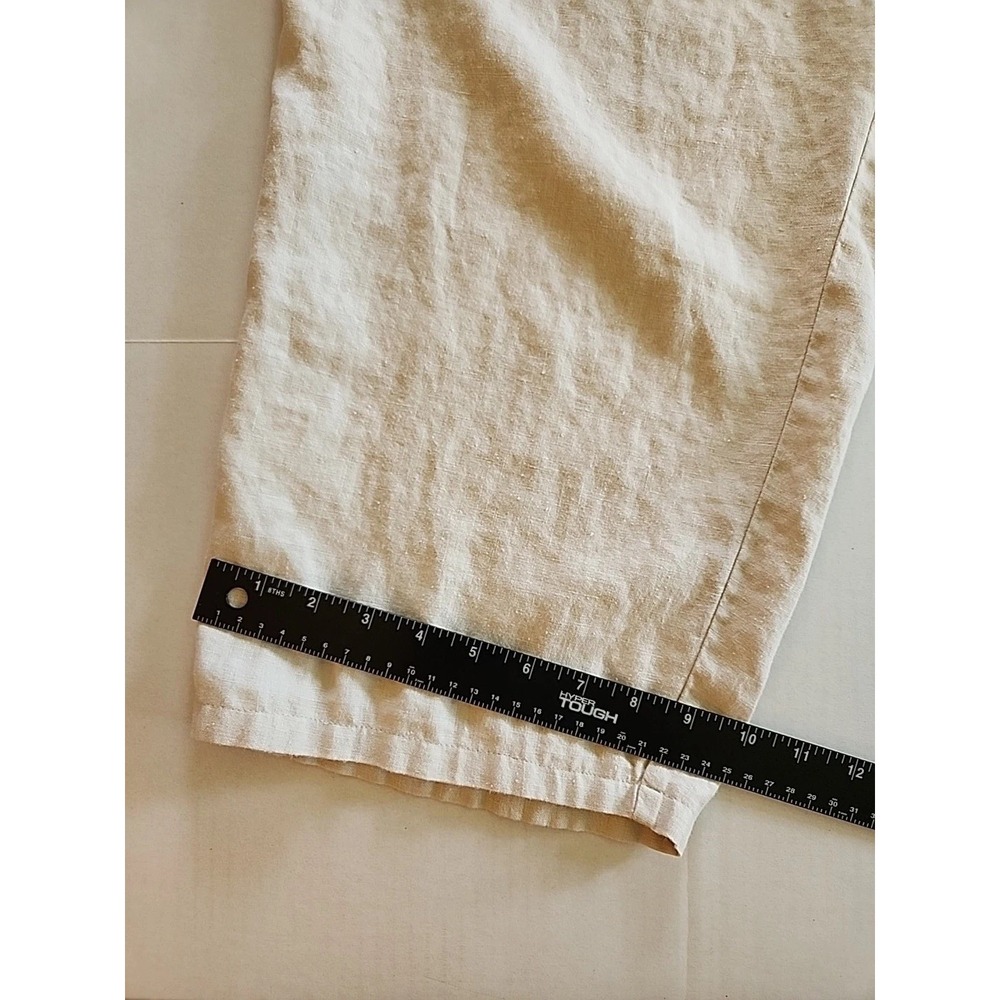 Chelsea Studio Womens Linen Wide Leg Pants Sz 20 Ivory Beachy Resort Lagenlook - Picture 9 of 10